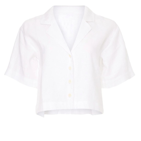 Madewell White Cropped Resort Shirt - Picture 3 of 8